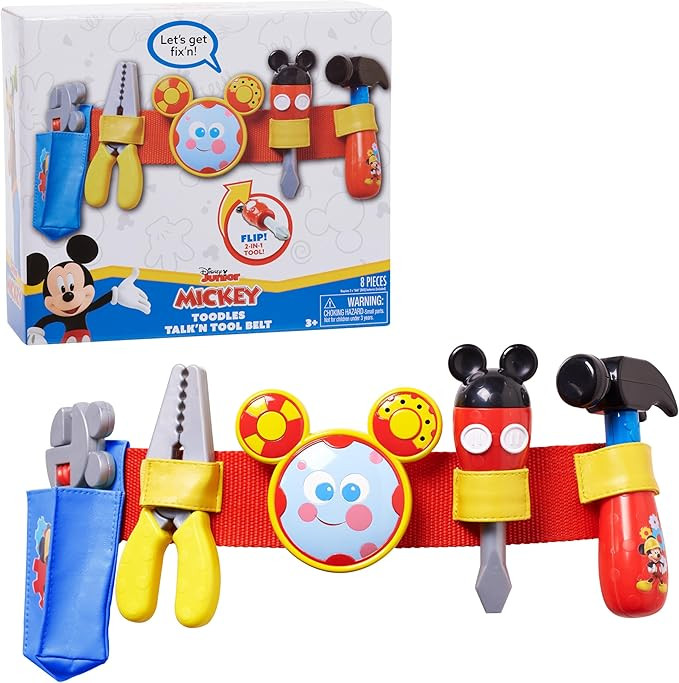 Disney Mickey Toodles Talk'n Toolbelt and Kids Play Tool Accessories for Dress Up and Pretend Pla... | Amazon (US)