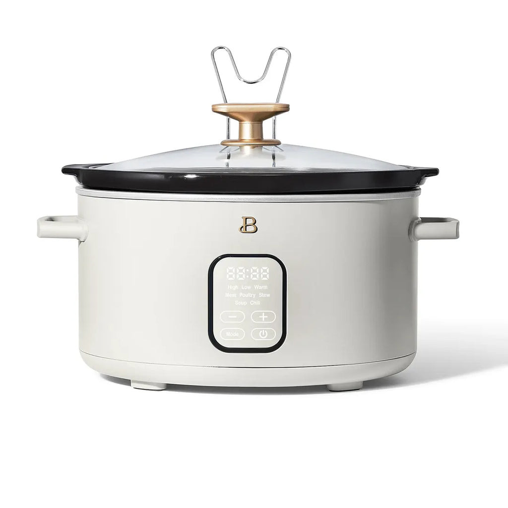 Beautiful 6 Qt Programmable Slow Cooker, White Icing By Drew Barrymore | REBEL (formerly Rebelstork)
