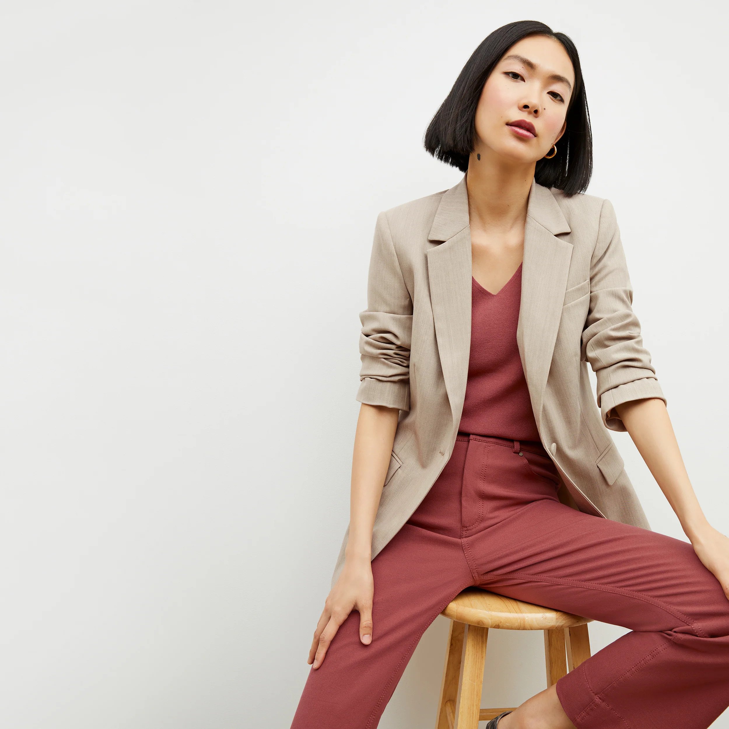 Yiyan Blazer - Wool Twill :: Natural Melange | MM LaFleur