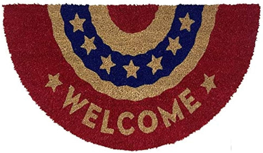 Briarwood Lane Patriotic Bunting Coir Doormat Natural Fiber Red White & Blue Outdoor 18" x 30" | Amazon (US)