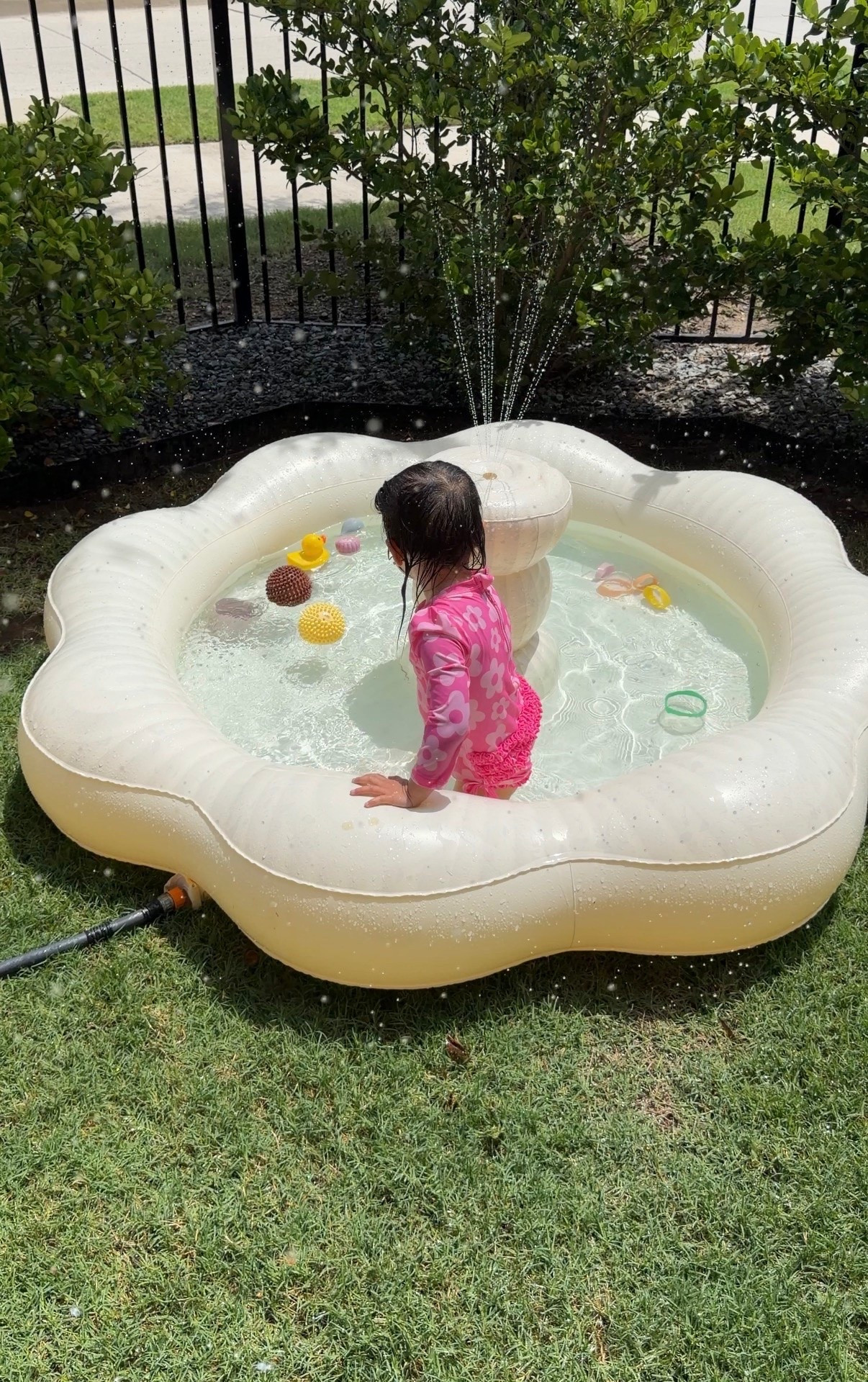 Mini pool perfect for toddlers to splash around in and play during summer! This was her first birthday gift and we bring it out each summer. Good quality, easy to inflate and keep clean. We empty after each use. Her one piece swimsuit is thick, UPF fabric and fits true to size. We have a few prints!

#LTKmomlife #LTKHome #LTKKids