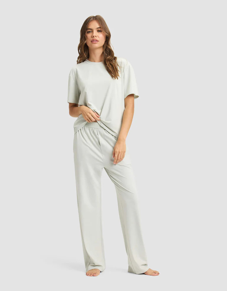 Women's First Layer Pajama Short Sleeve Tee & Pant Set | Cozy Earth