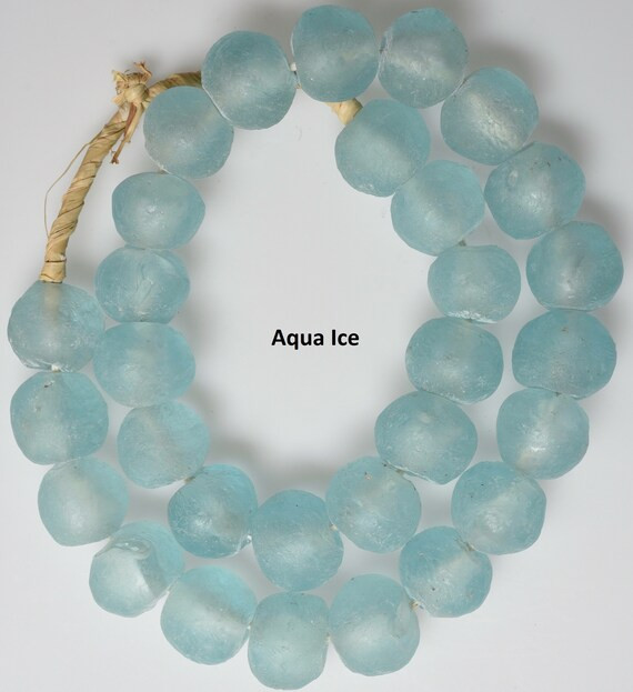 24-26 Inch Strand Extra Large Sized African Recycled Glass Beads from Ghana - Sea Glass Beads - V... | Etsy (US)