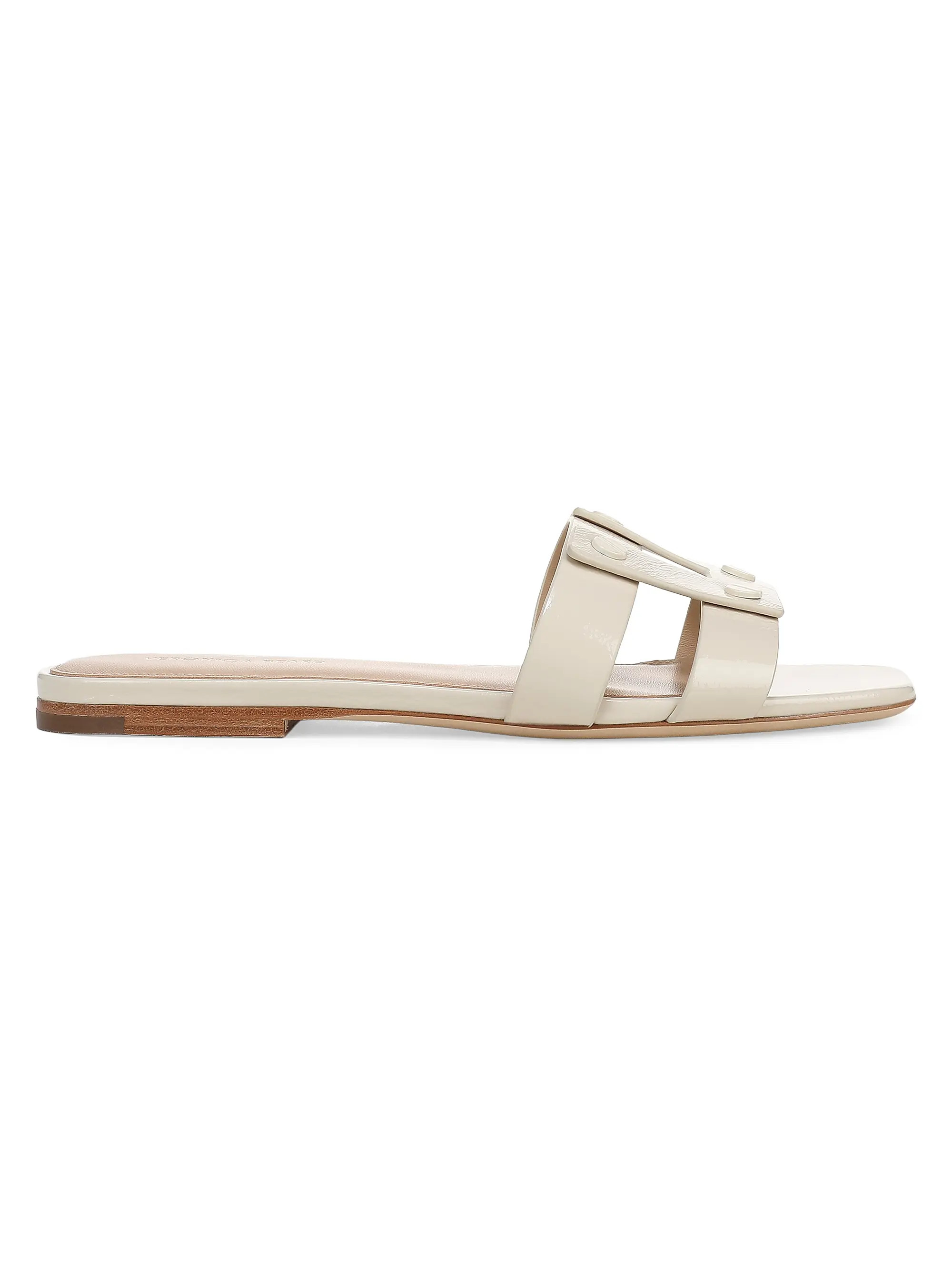 Via Slide Leather Sandals | Saks Fifth Avenue