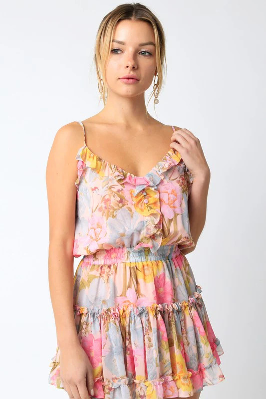 RITA MINI DRESS IN PINK FLORAL | Indigeaux Denim Bar & Boutique