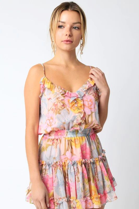 RITA MINI DRESS IN PINK FLORAL | Indigeaux Denim Bar & Boutique