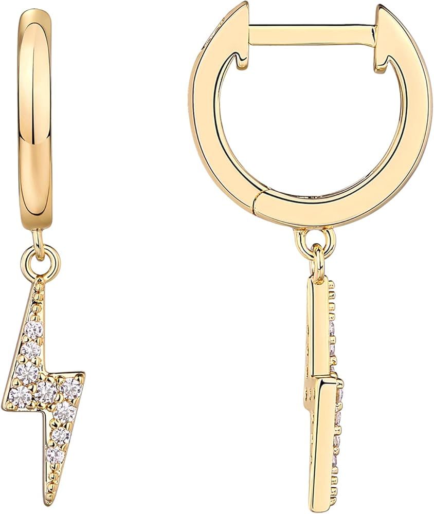 PAVOI 14K Gold Plated S925 Sterling Silver Post Lightweight Drop/Dangle Huggie Earrings for Women... | Amazon (US)