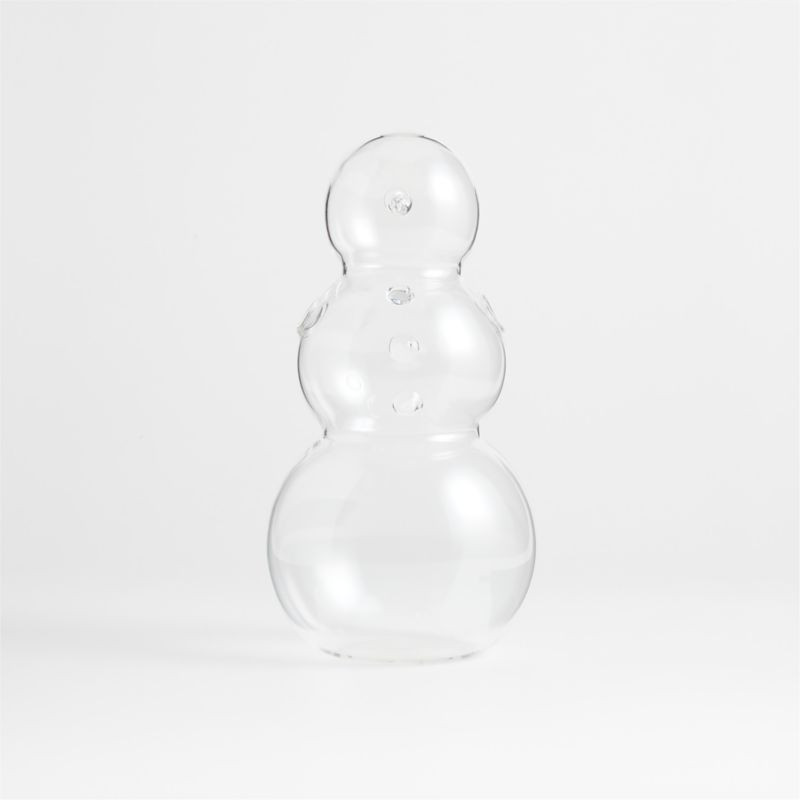 10" Glass Decorative Holiday Snowman + Reviews | Crate & Barrel | Crate & Barrel