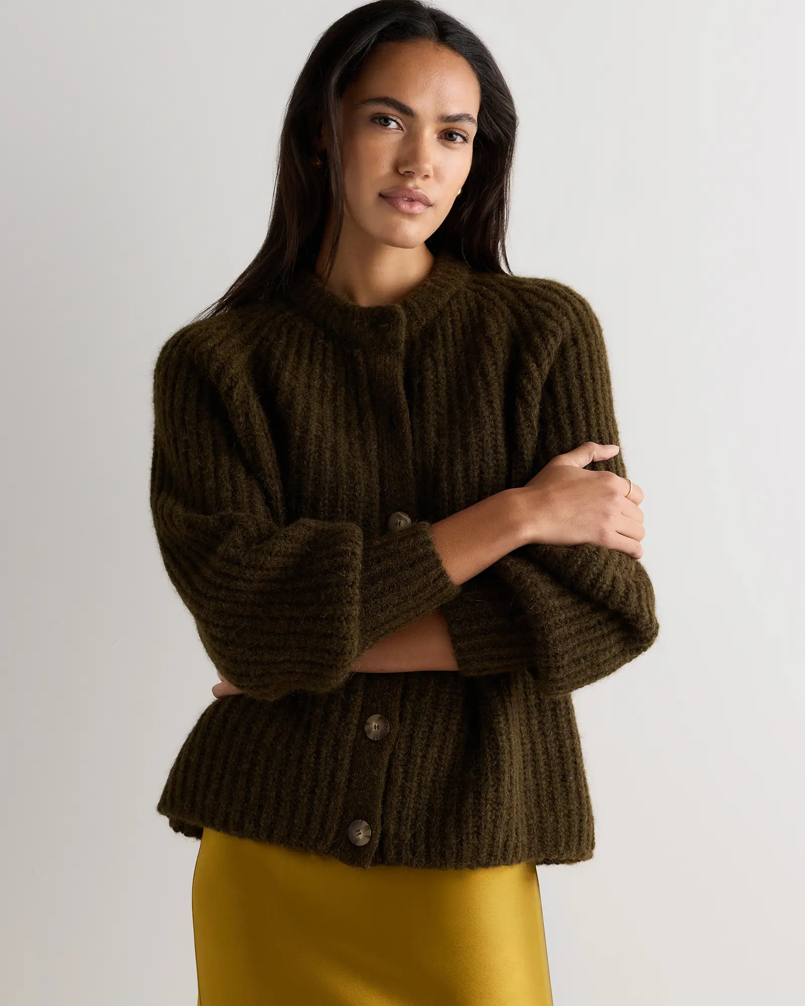 Lofty Baby Alpaca Chunky Crew Cardigan | Quince