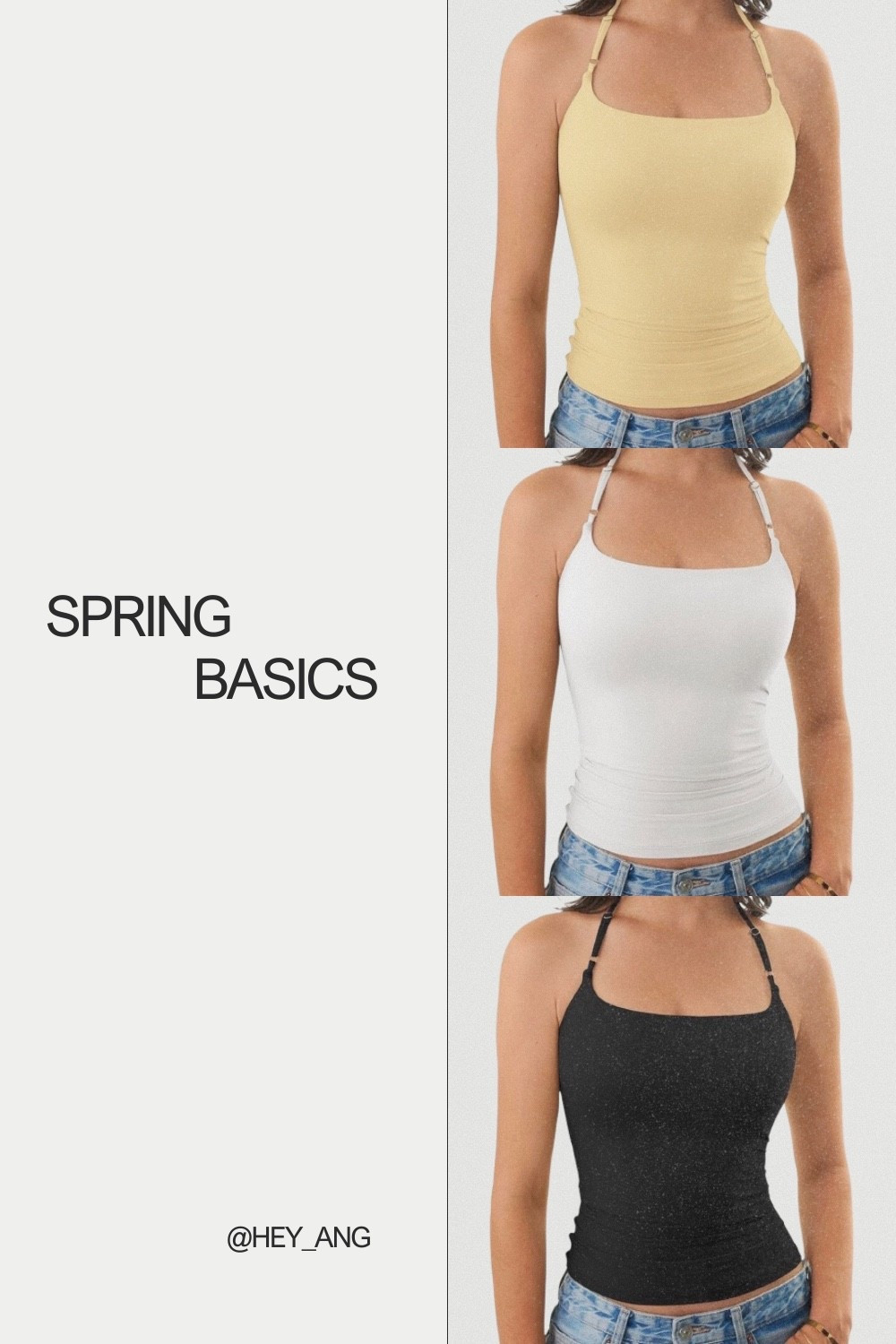 These halter neck tanks are a great Spring basic. They are double lined and have adjustable straps. Perfect for layering, or wear it alone. Comes in other colors. 

#LTKTall #LTKWorkwear