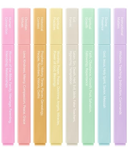 Mr. Pen- Bible Highlighters with Color-Coding System, 8 Pack, Soft Chisel Tip, Aesthetic Highligh... | Amazon (US)