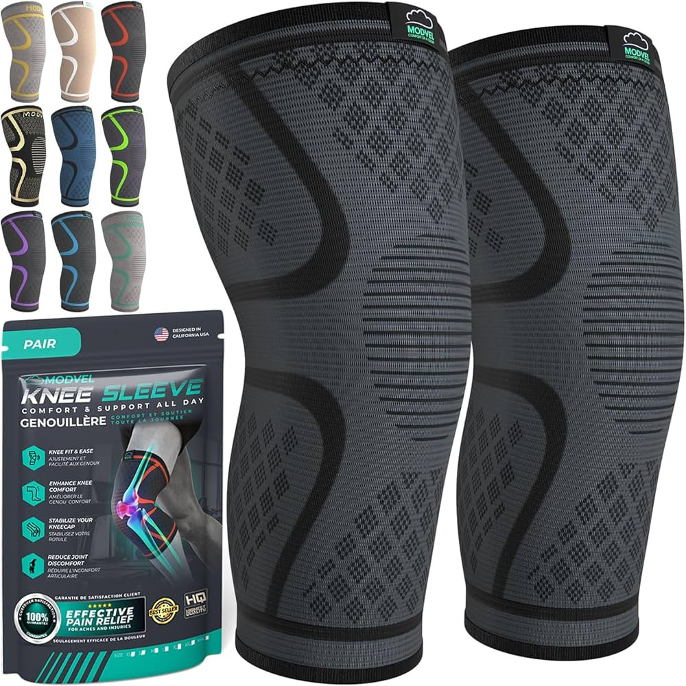 Modvel Compression Knee Brace for Women & Men - 2 Pack Knee Brace for Women Running Knee Pain, Kn... | Amazon (US)