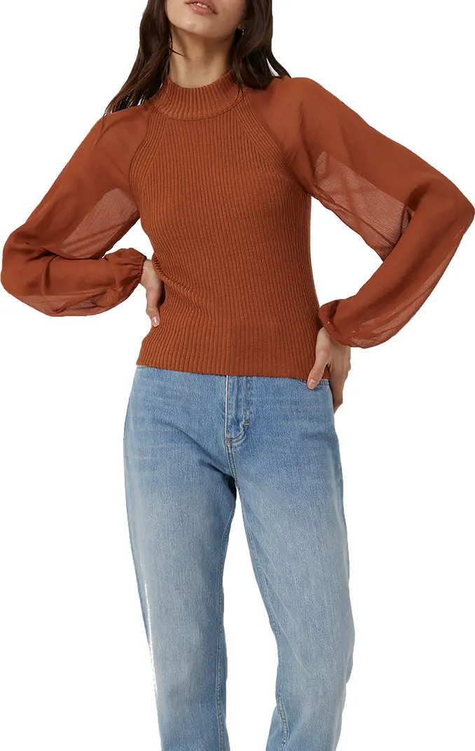 Melody Mixed Media Mock Neck Sweater | Nordstrom Rack