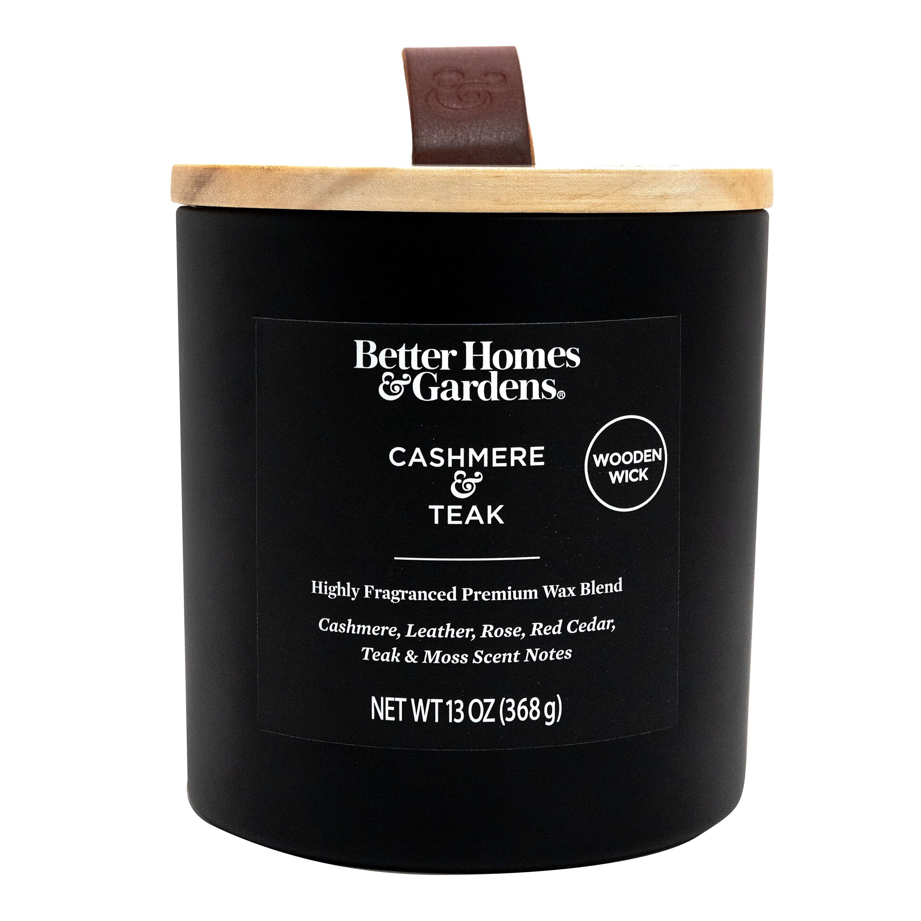 Better Homes & Gardens 13oz Cashmere & Teak Scented Wooden Wick Jar Candle | Walmart (US)