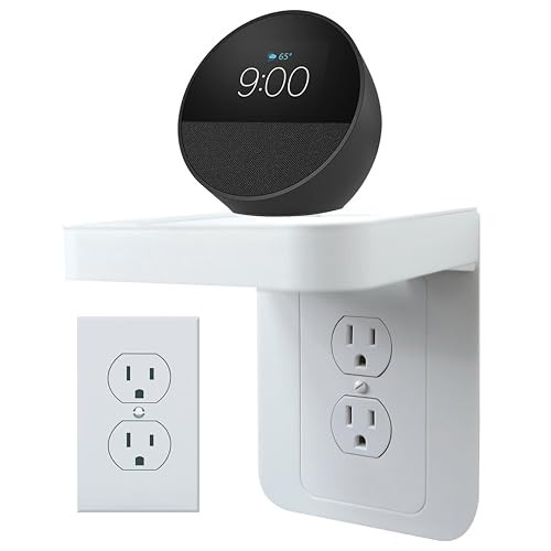 BELIEFLUO Outlet Shelf Holder Fit for Duplex Receptacle, Bathroom Decor,Cable Management,A Space Saving Solution, Homepod Mini Google Home/Echo/Smart Speakers/Electric Toothbrush/Cell Phone (Standard) | Amazon (US)