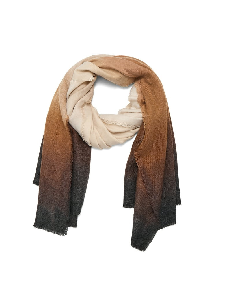 Time and Tru Women's Ombre Blanket Scarf, Coffee Swirl | Walmart (US)