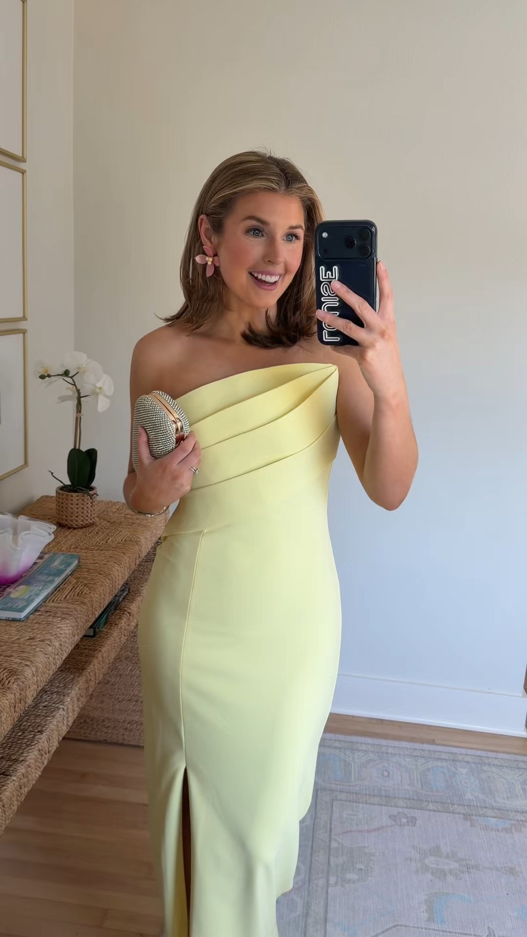 Yellow black tie gown back in stock! Wearing a 2