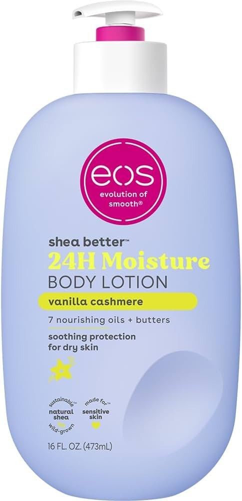 eos Shea Better Body Lotion- Vanilla Cashmere, 24-Hour Moisture Skin Care, Lightweight & Non-Grea... | Amazon (US)
