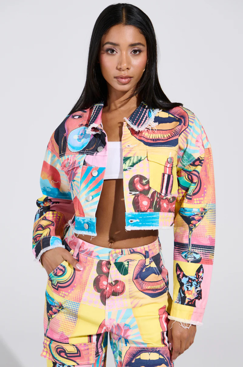 ELECTRIC PRINTED DENIM JACKET | AKIRA