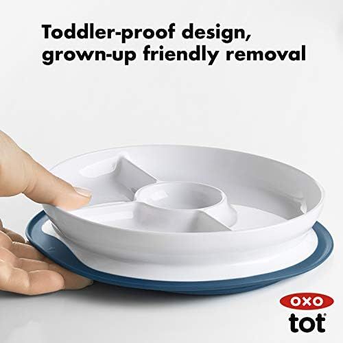 OXO Tot Stick & Stay Suction Divided Plate - Navy | Amazon (US)