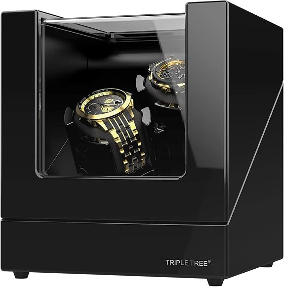 Double Watch Winder for Automatic Watches Glossy Solid Wooden Box with Quiet Mabuchi Motor and Fl... | Amazon (US)