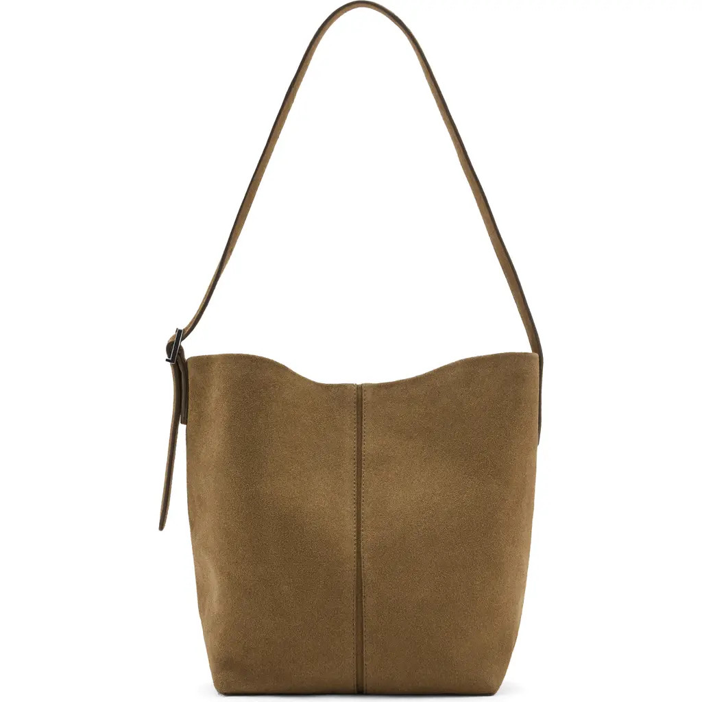 MANGO Leather Bucket Bag in Tobacco Brown at Nordstrom | Nordstrom