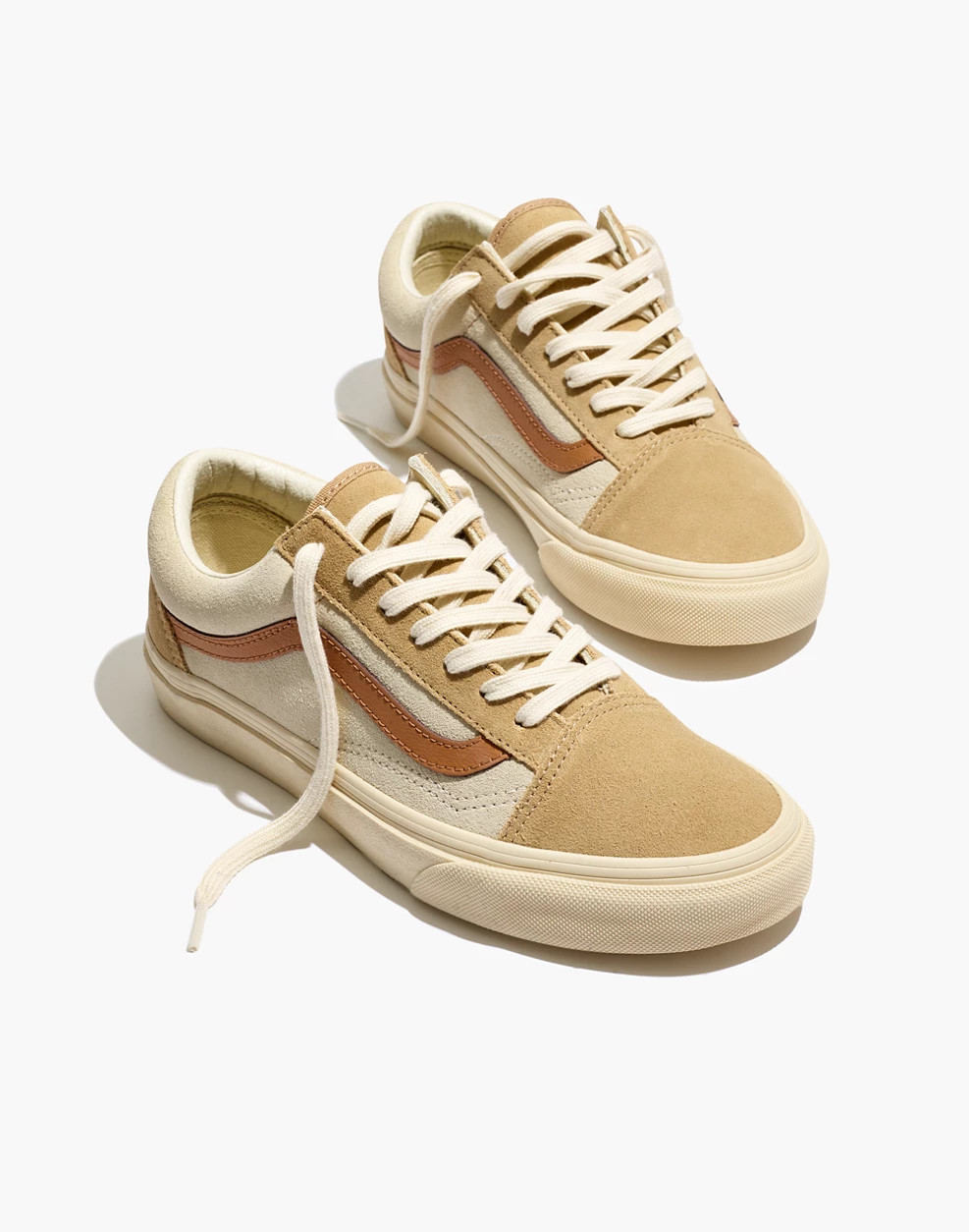 Madewell x Vans Unisex Old Skool Lace-Up Sneakers in Camel Colorblock | Madewell