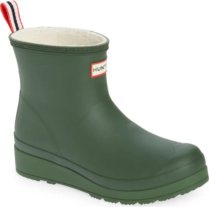 Hunter Play Short Faux Shearling Lined Waterproof Rain Boot (Women) | Nordstrom | Nordstrom