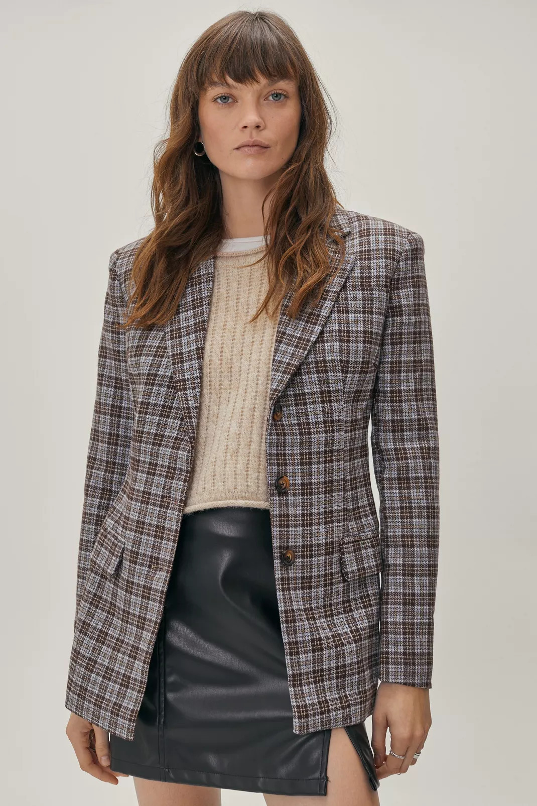 Blue Heritage Check Blazer | Nasty Gal (US)