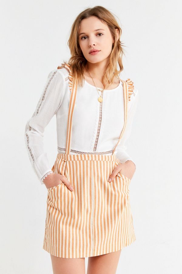 UO Rosie Ruffle Skirtall Overall | Urban Outfitters US