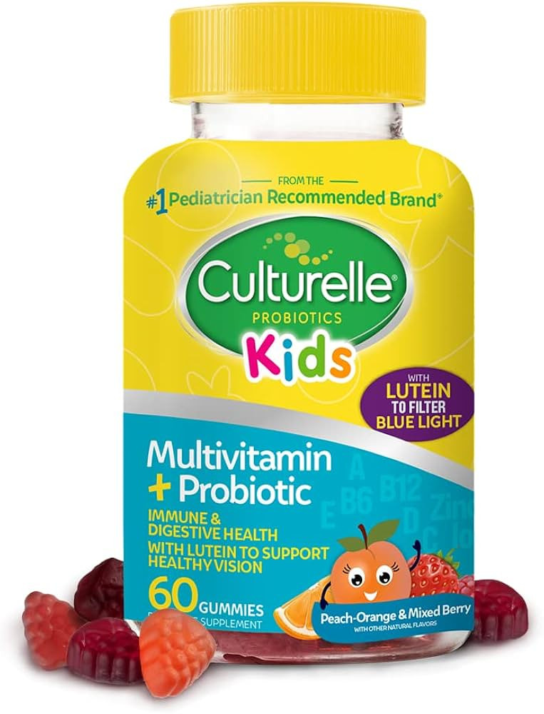 Culturelle Kids Probiotic Gummies for Ages 2+ - Peach-Orange & Mixed Berry Flavors - Digestive & ... | Amazon (US)