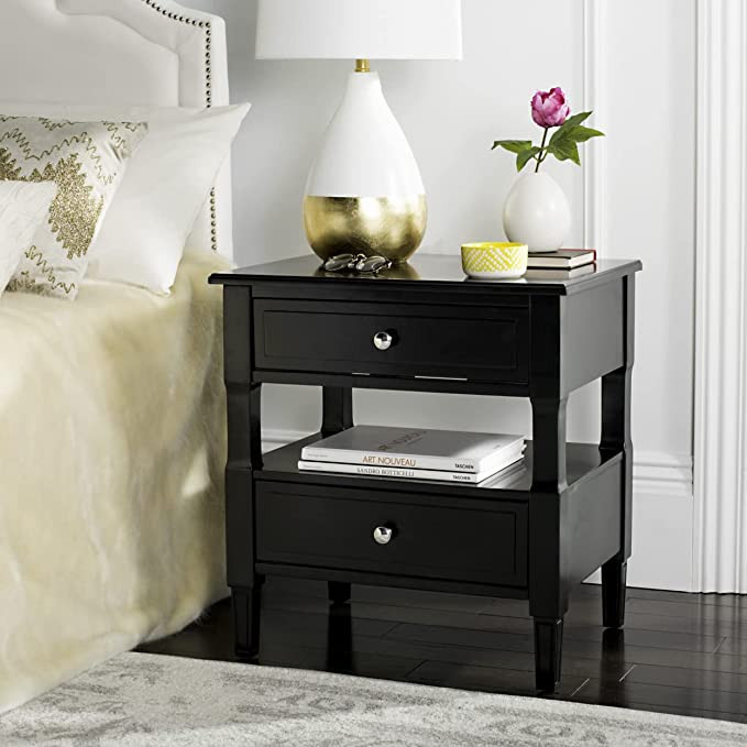 Safavieh Jenson Night Stand, Normal, Black | Amazon (US)