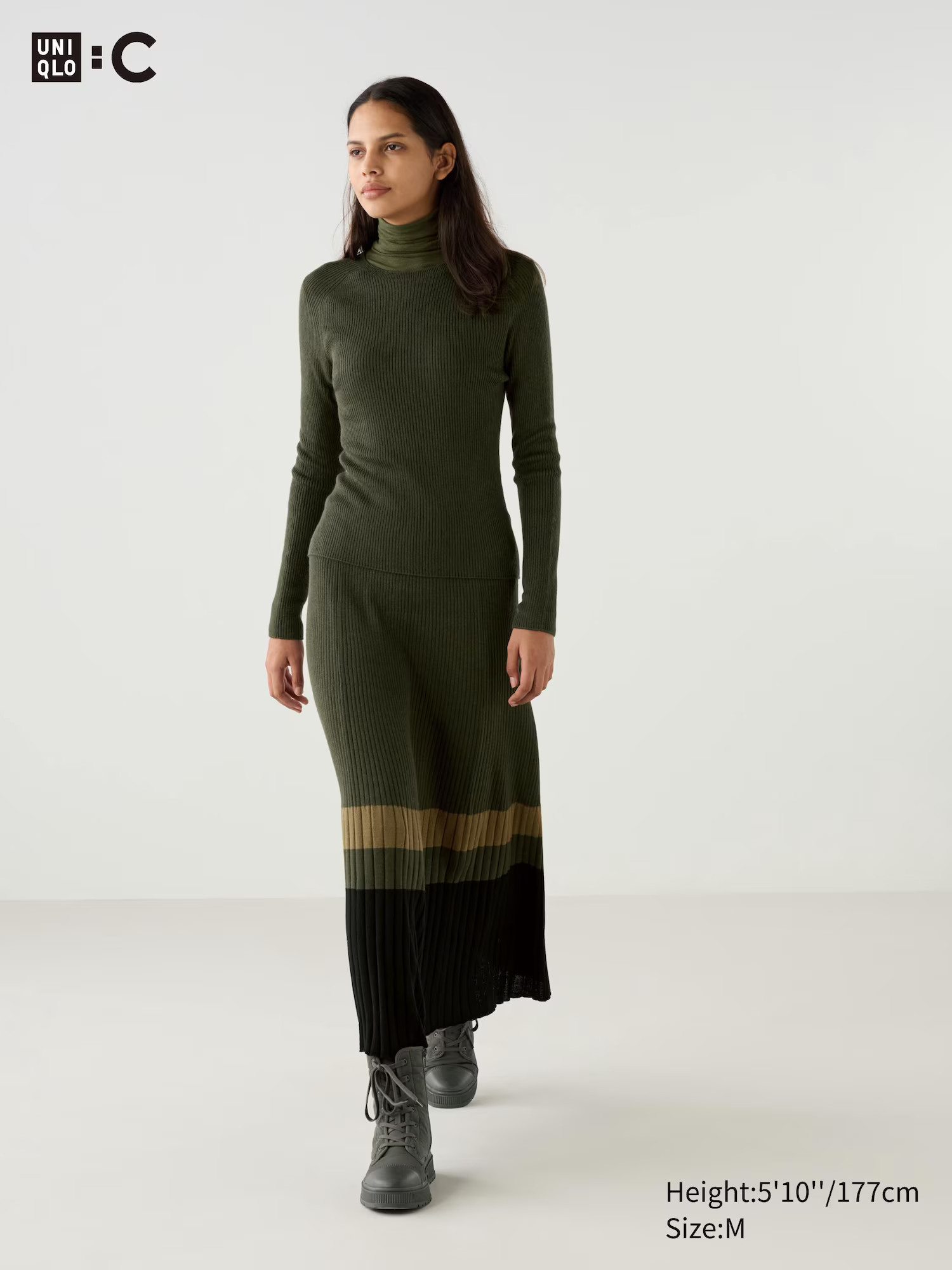 Merino Blend Ribbed Skirt | Color Block | UNIQLO US | UNIQLO (US)