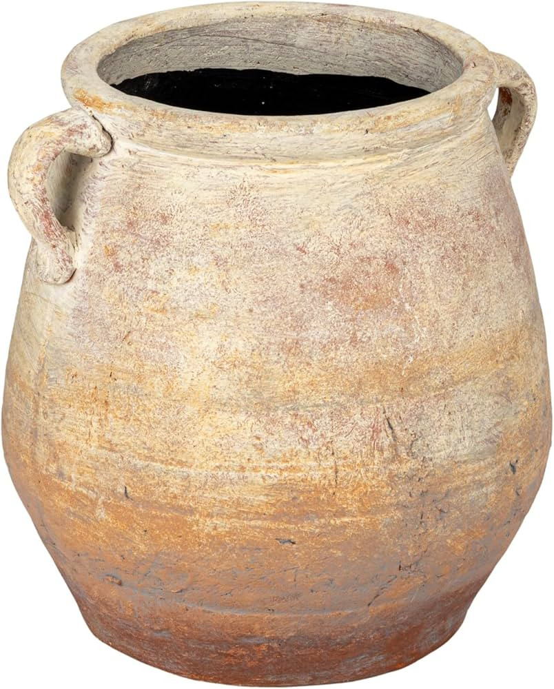 Creative Co-Op Whitewashed Terra-Cotta Urn, Beige | Amazon (US)