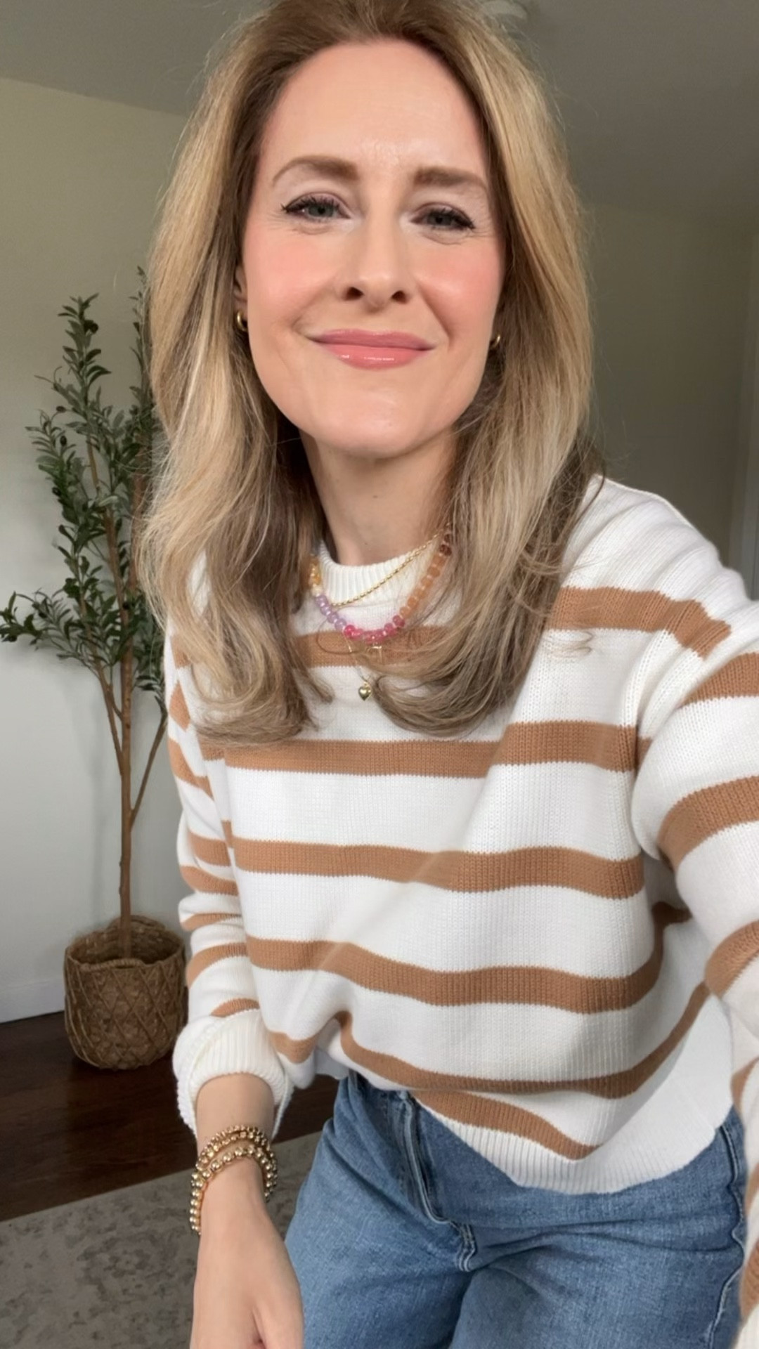 This sweater is a no brainer! $20, cotton, classic stripes! I went up one size to a medium. 

#LTKmomlife #LTKootd