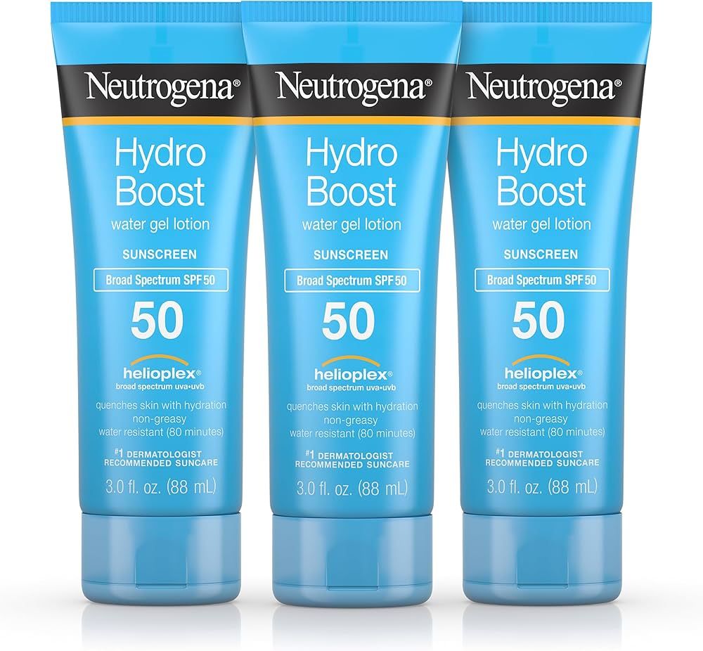 Neutrogena Hydro Boost Moisturizing Water Gel Sunscreen Lotion with Broad Spectrum SPF 50, Water-... | Amazon (US)