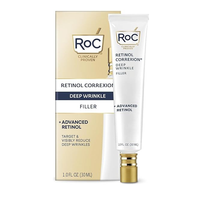 RoC Retinol Correxion Wrinkle Filler for Deep Wrinkles with Hyaluronic Acid & Retinol, Skin Care ... | Amazon (US)
