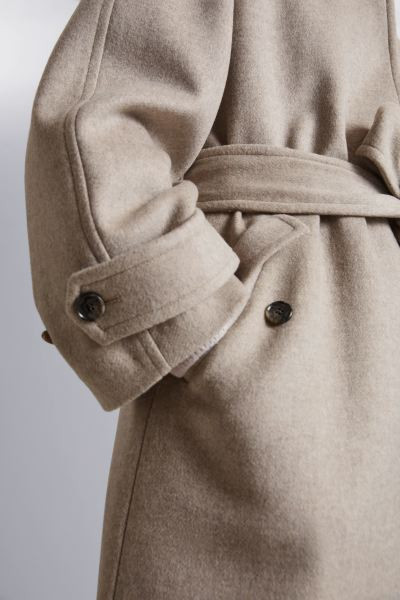 Relaxed Belted Wool Coat | H&M (UK, MY, IN, SG, PH, TW, HK)