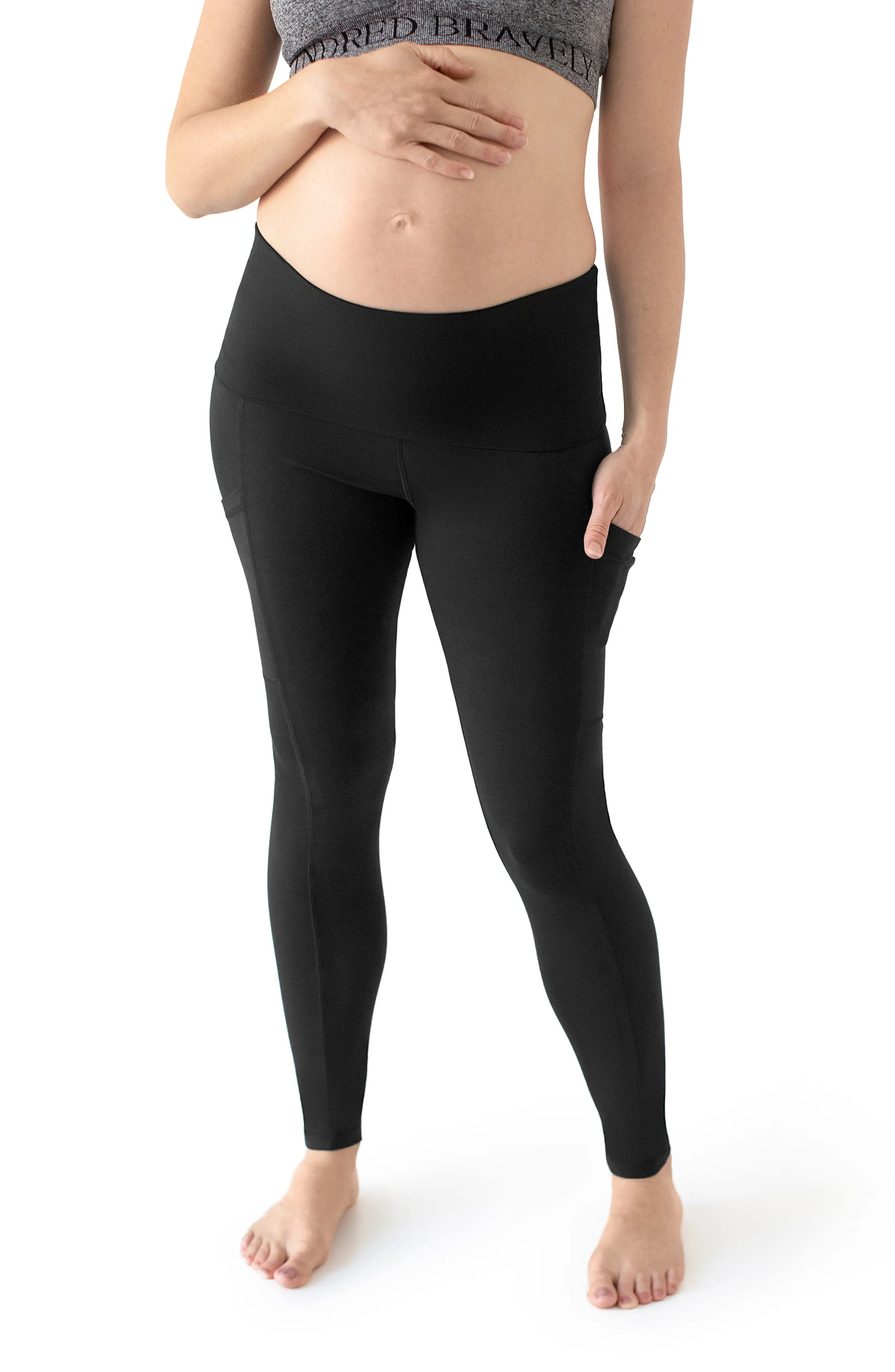 Kindred Bravely Louisa Pocket Maternity/Postpartum Support Leggings in Black at Nordstrom, Size X-La | Nordstrom