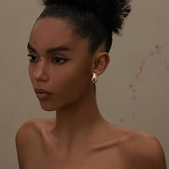 LecAit 14K Gold Chunky Waterdrop Earrings for Women,Lightweight Big Teardrop Hollow Drop Dangle E... | Amazon (CA)