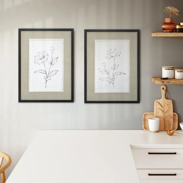 My Texas House Botanical Sketches 2 Piece Set Framed Art 18" x 24" | Walmart (US)