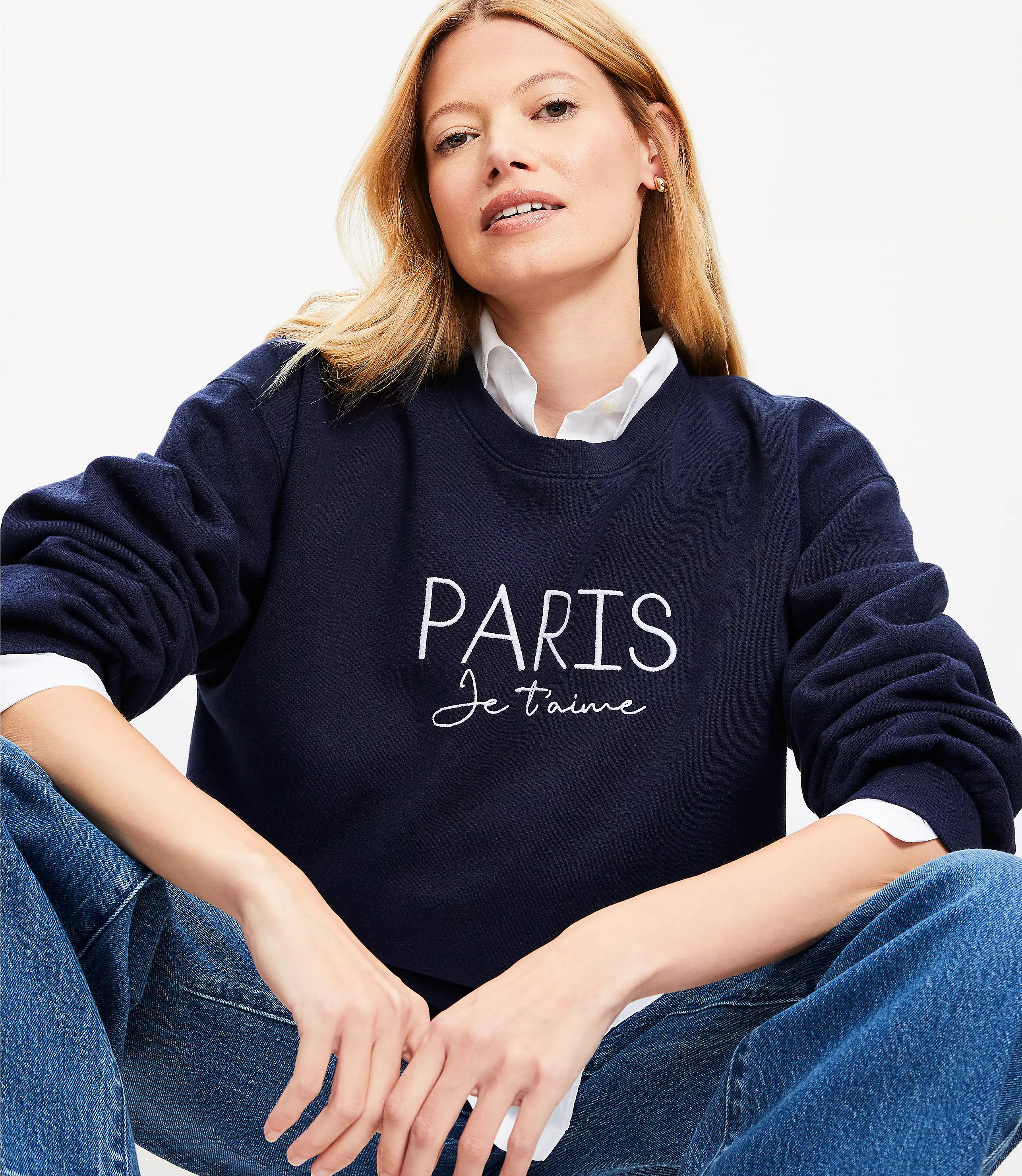 Paris Je T'aime Terry Sweatshirt | LOFT