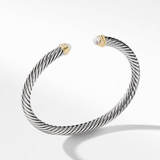 Cable Classics Bracelet with Pearls and 14K Yellow Gold | David Yurman