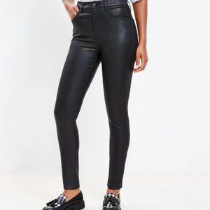 Ann Taylor Coated Skinny Denim Faux Leather Black Jeans Shiny | Poshmark