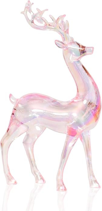 Colorful Acrylic Christmas Reindeer - Festive Holiday Tabletop Decoration for Home, Office, Party... | Amazon (US)
