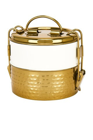 Verve Culture Tiffin 2 Layer Lunch Box in Metallic Bronze | FWRD 