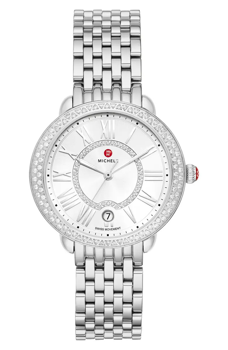 MICHELE Serein Mid Diamond Watch Head & Bracelet, 36mm x 34mm | Nordstrom | Nordstrom