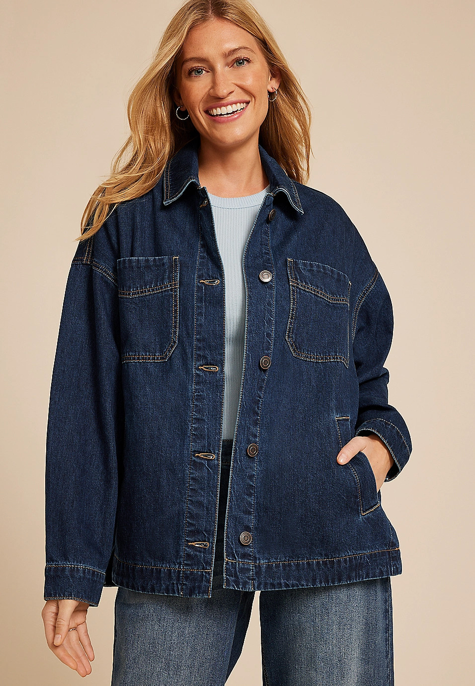 Oversized Denim Jacket | Maurices