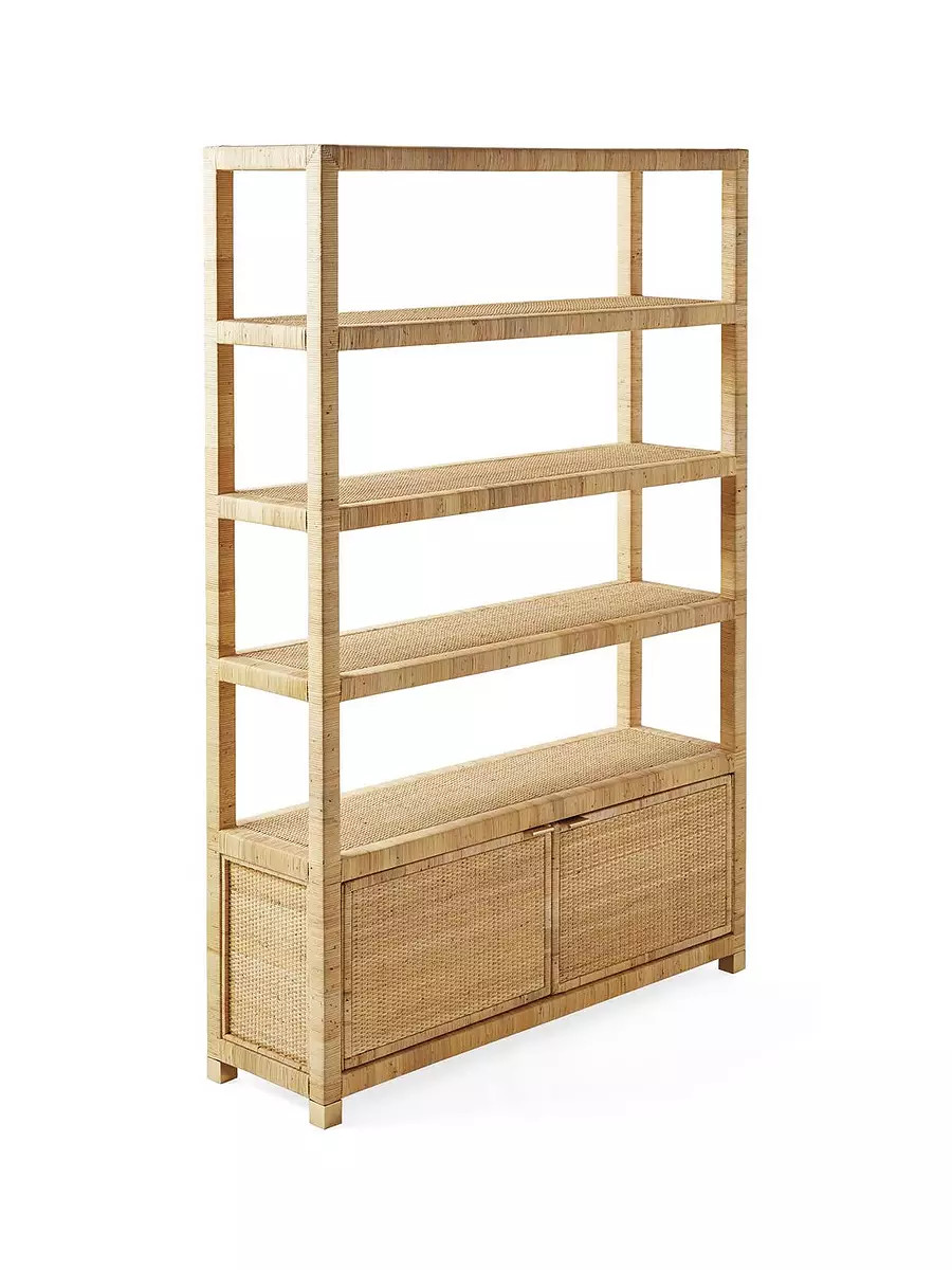 Balboa Rattan Wide Bookshelf | Serena and Lily