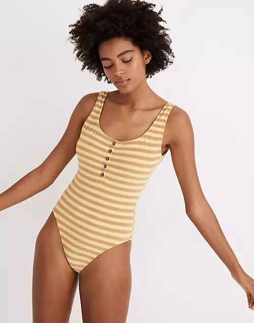 Madewell Striped Terry One-Piece Swimsuit | Madewell